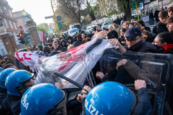 Protest studentów uniwersytetu La Sapienza w Rzymie