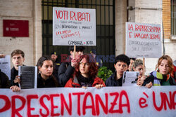 Protest studentów uniwersytetu La Sapienza w Rzymie